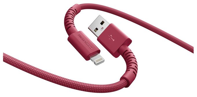 Stecker Rundkabel Lightning auf USB A 2 m  FlexWave (Rot) 