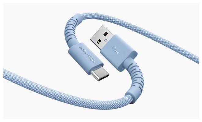Stecker Rundkabel USB A auf USB C bis 18 W 2 m  FlexWave (Blau) 