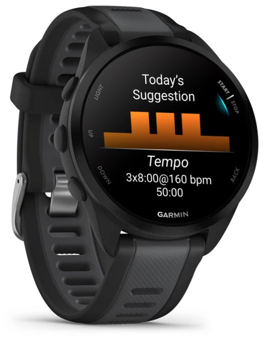 Digital 43 mm Smartwatch Rund  Forerunner 165 (Schwarz) 