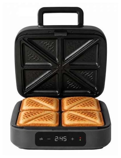 Sandwichmaker 1800 W für 4 Sandwiches  42469 Snack Station 4XL Advanced (Schwarz) 