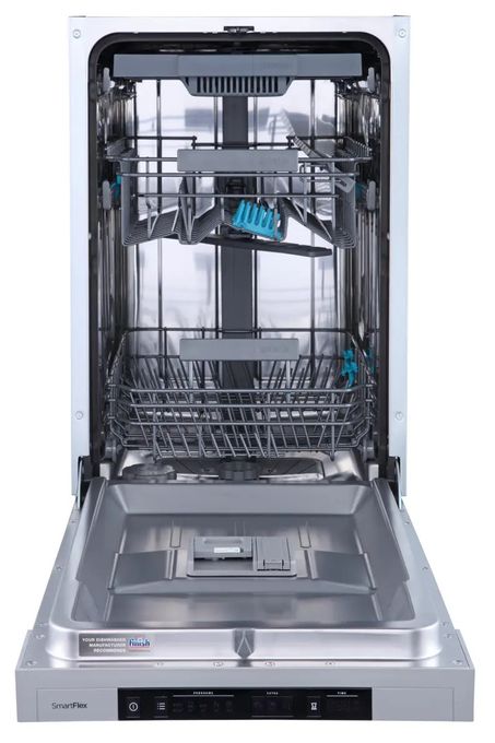 45 cm Geschirrspüler teilintegriert (ohne Front) leise 11 Maßgedecke aquaStop Funktion Auto Open (Silber) GI561D10SEB 