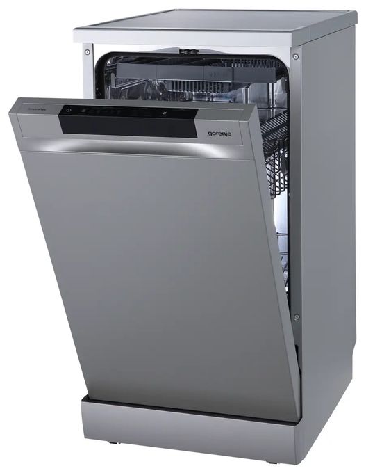 45 cm Geschirrspüler freistehend leise 10 Maßgedecke aquaStop Funktion Auto Open (Silber) GS541C10X 