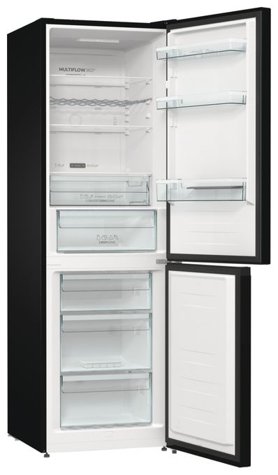 194 l / 106 l Kühl-Gefrierkombi freistehend NoFrost 164,98 kWh Jahr  NK79C0DBK (Schwarz) 