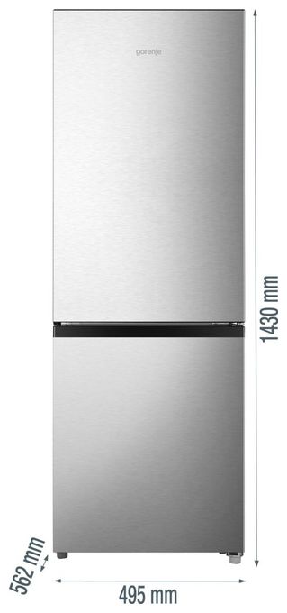 122 l / 53 l Kühl-Gefrierkombi freistehend 156 kWh Jahr  RK14DPS4 (Grau, Silber) 