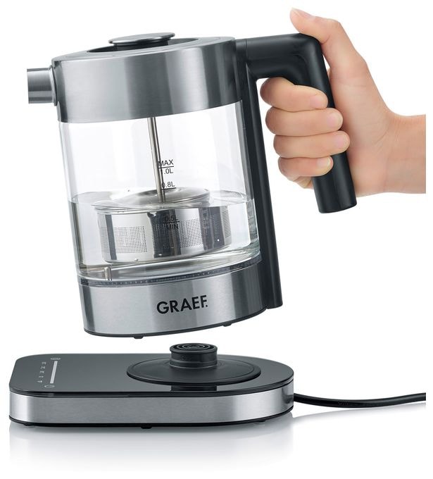 1,0 l Wasserkocher 2000 W (Schwarz, Edelstahl, Transparent) WK350 