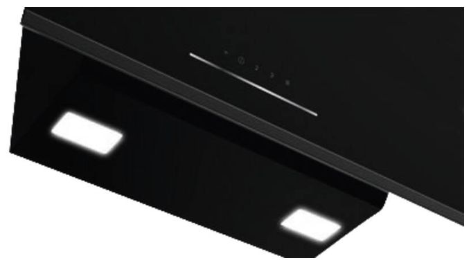 Abluft/Umluft Dunstabzugshaube/Esse Wand 60 cm (Schwarz) GDSP2474BDXCF 