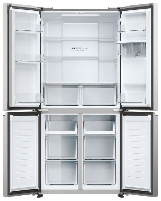 Side-by-Side Kühl-/ Gefrierkombination 307 l / 156 l 290 kWh NoFrost 1815 mm x 833 mm  HCR3818EWMM (Platin, Edelstahl) 
