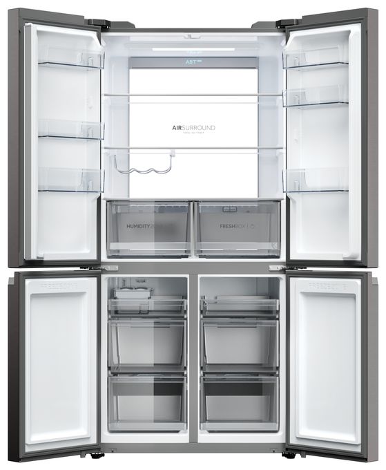 Side-by-Side Kühl-/ Gefrierkombination 422 l / 220 l 226 kWh NoFrost 1905 mm x 908 mm  HCR79F19CNMD (Platin, Edelstahl) 
