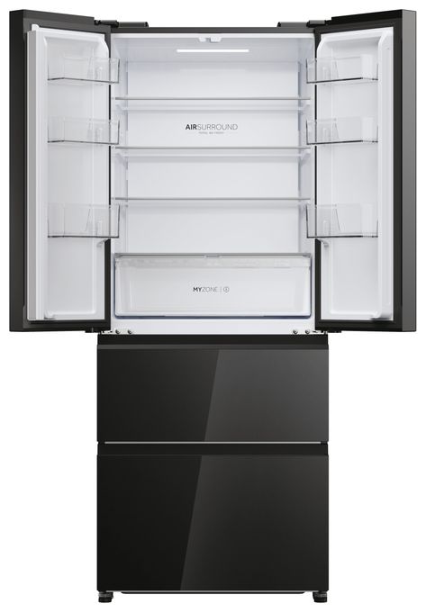 Side-by-Side Kühl-/ Gefrierkombination 262 l / 140 l 287 kWh NoFrost 1775 mm x 700 mm  HFR3718ENGB (Schwarz) 