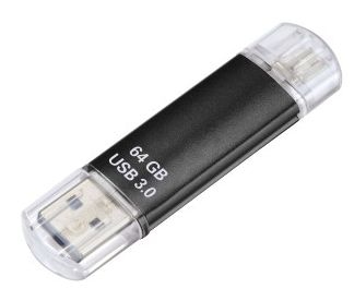 USB Type-A / Micro-USB Stick 64 GB  124000 Laeta Twin (Schwarz) 