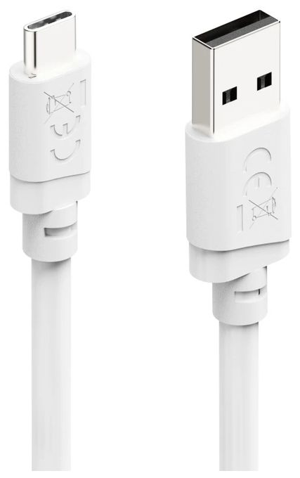 0,48 Gbit/s Stecker Rundkabel USB A auf USB C 2 m  125151 (Weiß) 