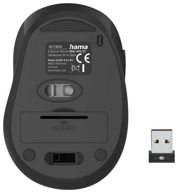 1600 DPI Büro Maus Optisch  173030 MW-400 V2 (Schwarz, Grün) 