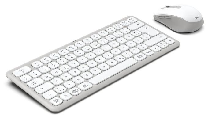Home Tastatur USB + RF Wireless + Bluetooth 2.4 GHz  173062 WKM-500 (Grau, Weiß) 