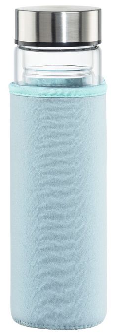 Borosilikatglas, Silikon  181598 Trinkflasche 0,45l (Blau, Transparent) 