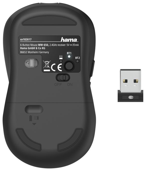 2400 DPI Büro Maus Optisch  182617 MW-650 (Schwarz) 