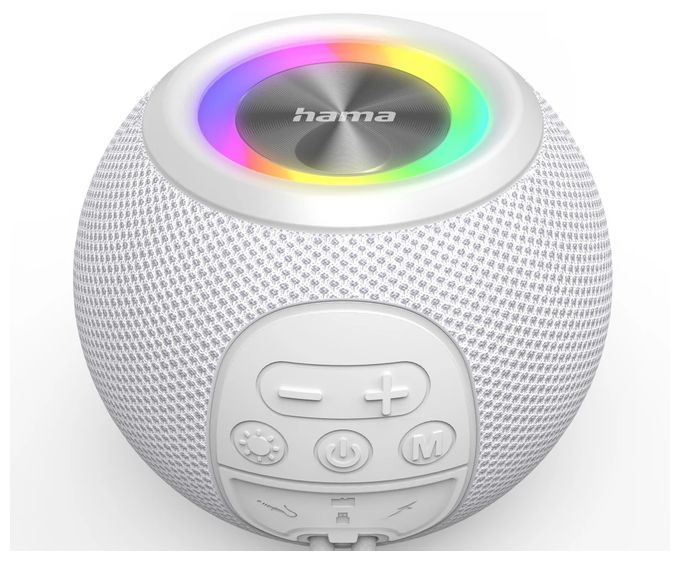 5 W Bluetooth Lautsprecher Laufzeit bis 10 h  188238 Ball Shape (Weiß) 