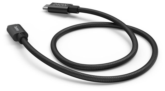 5 Gbit/s Stecker Rundkabel USB C auf USB C bis 240 W 1,5 m  201702 (Schwarz) 
