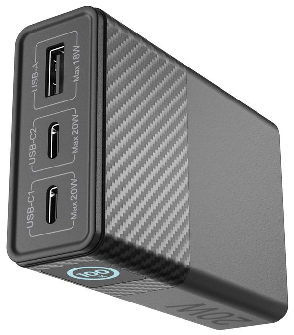 10000 mAh Powerbank USB Typ-C  201761 Power Pack (Schwarz) 