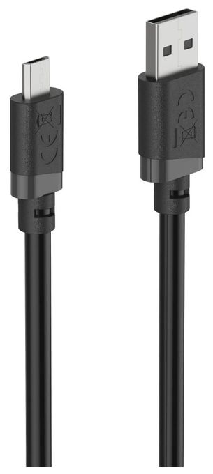 0,48 Gbit/s Stecker Rundkabel USB A auf Micro-USB B 3 m  201805 (Schwarz) 