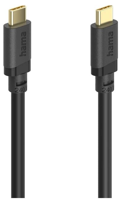 5 Gbit/s Stecker Rundkabel USB C auf USB C bis 240 W 1,5 m  202009 (Schwarz) 