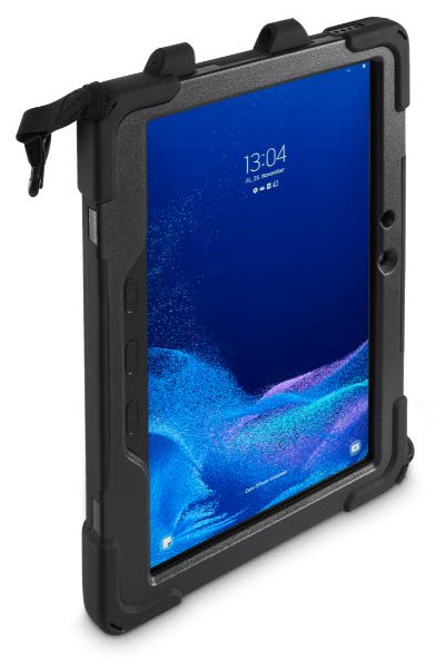 Cover aus Kunststoff für Samsung Galaxy Tab Active4 Pro bis 25,6 cm (10.1") Schlagfest, Schmutzabweisend, Staubresistent, Kratzresistent (Schwarz) 217242 Rugged Style 