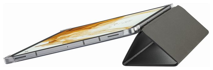 Folio aus Kunststoff für Samsung Galaxy Tab S9 FE+ bis 31,5 cm (12.4") mit Klappverschluss (Schwarz, Transparent) 222007 Fold Clear 