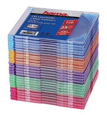 CD Slim Box Pack of 25, Coloured 
