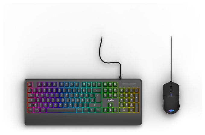 RGB-LED Gaming Tastatur USB  uRage Koop 320 2in1 (Schwarz) 