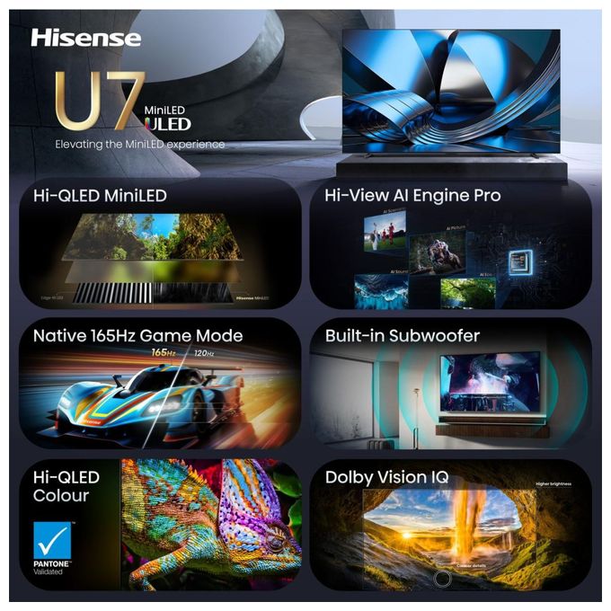 LED 2,54 m (100 Zoll) Fernseher 4K Ultra HD VESA 800 x 400 mm 100U7DSE 