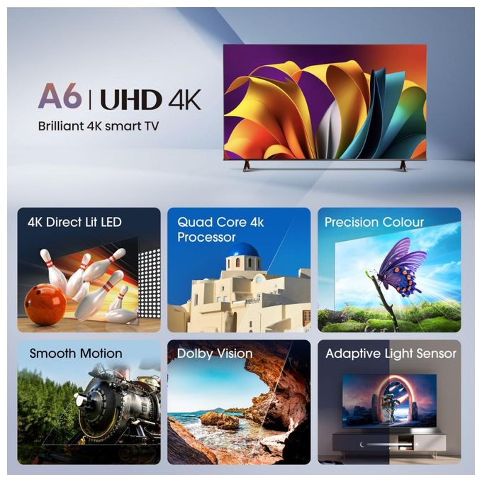LED 139,7 cm (55 Zoll) Fernseher 4K Ultra HD VESA 200 x 400 mm 55A6N 
