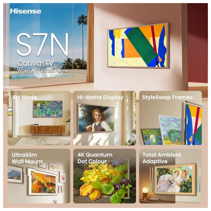 QLED 139,7 cm (55 Zoll) Fernseher 4K Ultra HD VESA 400 x 200 mm  55S7NQ (Gold) 