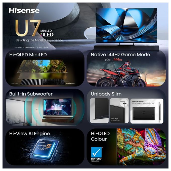 LED 2,16 m (85 Zoll) Fernseher 4K Ultra HD VESA 600 x 400 mm 85U7DSE 