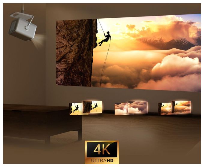 UHD 4K (3840x2160)  M2 Pro Smart Mini Projektor (Grau) 