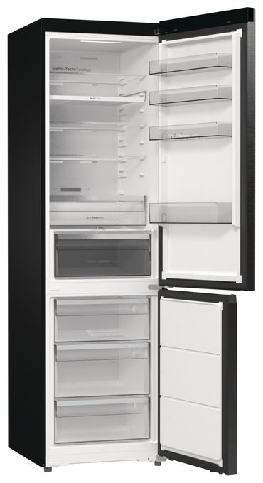 253 l / 130 l Kühl-Gefrierkombi freistehend NoFrost 181,59 kWh Jahr  RB5P410SAFC (Schwarz, Edelstahl) 