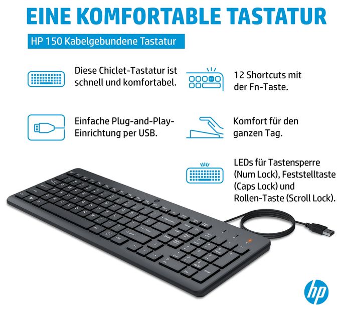 Universal Tastatur USB  150 (Schwarz) 