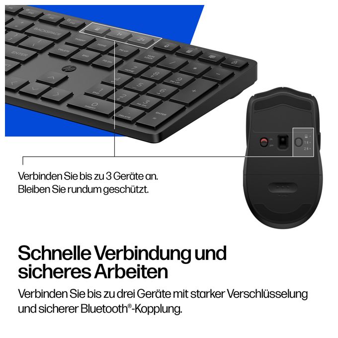 Home Tastatur RF Wireless + Bluetooth 2.4 GHz  490C (Schwarz) 