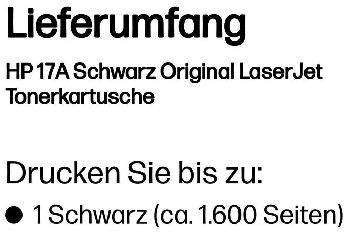 Druckerpatronen Schwarz Nr.17A 