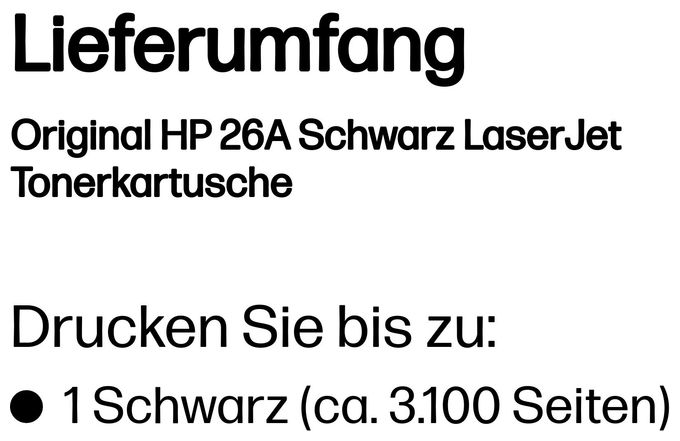 Nr.26A originale LaserJet Tonerkartusche schwarz 