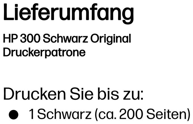 Druckerpatrone Schwarz 200 Seiten Nr.300 