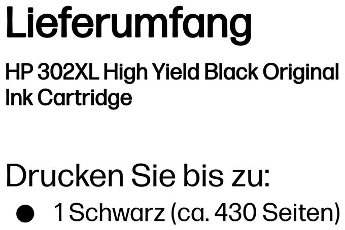 Druckerpatronen Schwarz 430 Seiten Nr.302XL 