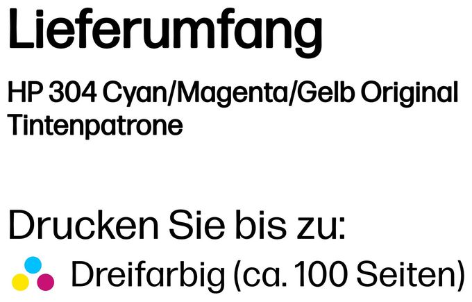 Druckerpatronen Cyan, Magenta, Gelb 2 ml Nr.304 