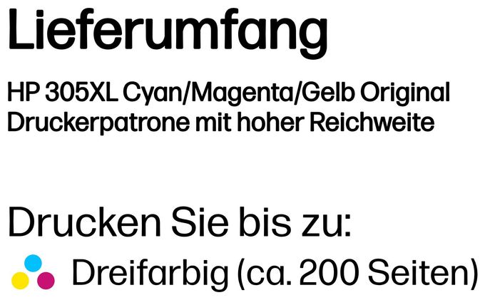 originale Druckerpatrone Cyan, Magenta, Gelb 5 ml Nr.305XL 
