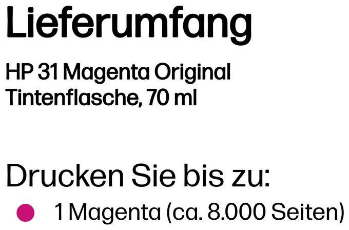 originale Druckerpatronen Magenta 70 ml Nr.31 