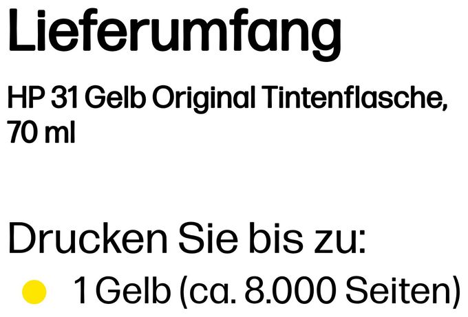 originale Druckerpatronen Gelb 70 ml Nr.31 