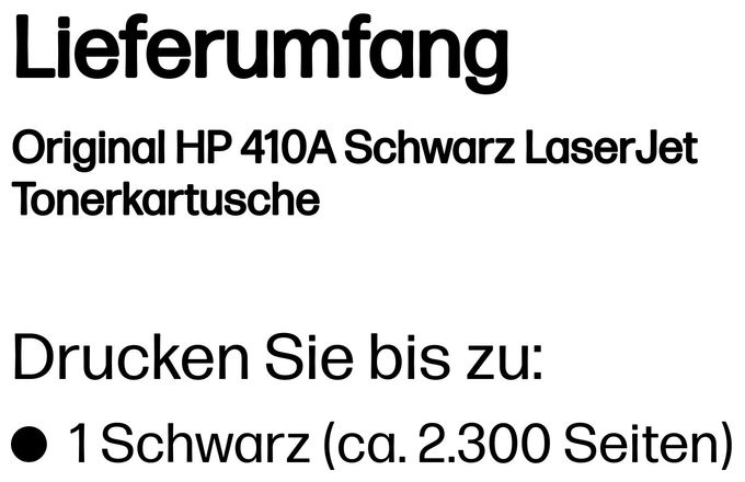Druckerpatronen Schwarz Nr.410A 