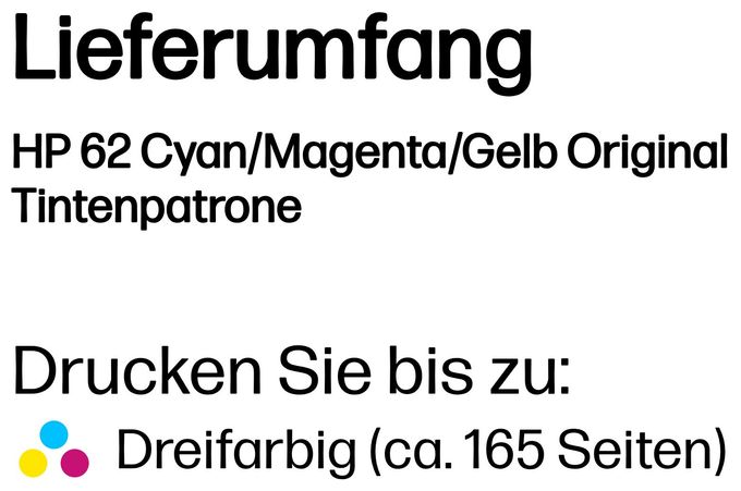 Druckerpatronen Cyan, Magenta, Gelb 4,5 ml Nr.62 