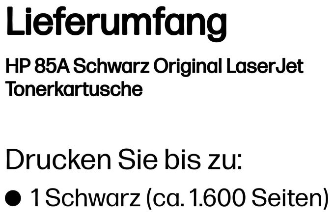 originale Druckerpatronen Schwarz Nr.85A 
