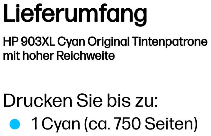 Druckerpatronen Cyan 8,5 ml Nr.903XL 