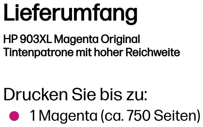 Druckerpatronen Magenta 8,5 ml Nr.903XL 