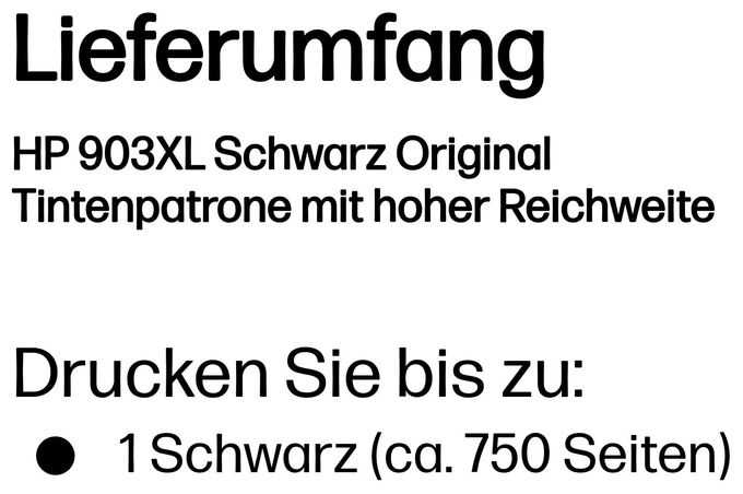 Druckerpatronen Schwarz 20 ml 750 Seiten Nr.903XL 